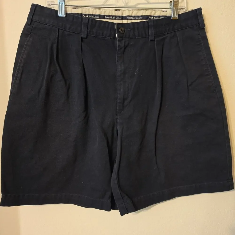 VTG Polo Ralph Lauren Shorts Men 36 Navy Blue 8